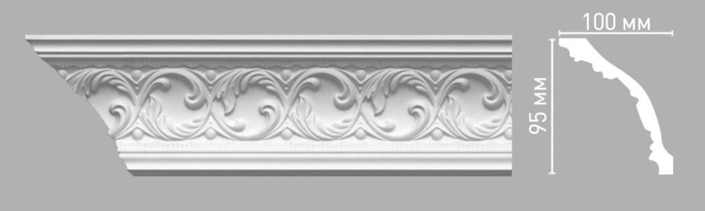 Плинтус потолочный с рисунком Decomaster-3 95103 (95х100х2400 мм)