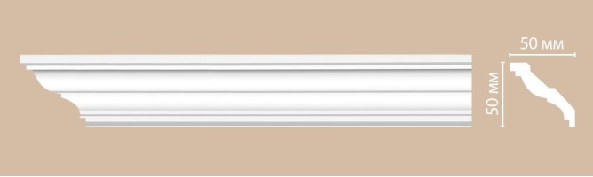 Плинтус потолочный гладкий Decomaster 96117F гибкий (50x50x2400 мм)