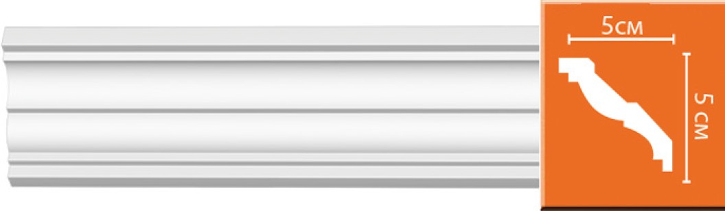 Плинтус потолочный гладкий Decomaster 96117F гибкий (50x50x2400 мм)