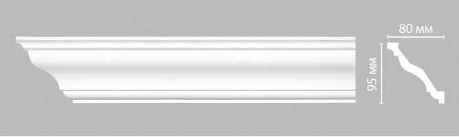 Плинтус потолочный гладкий Decomaster-3 96625A (85х84х2400 мм)