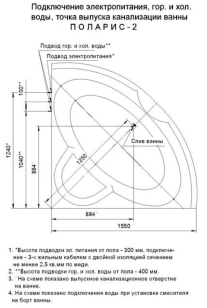 Ванна Акватек Поларис 155x155x70 POL2-0000041