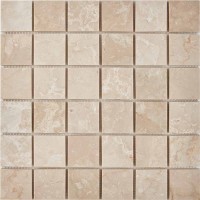 Мозаика Pixmosaic Каменная мозаика из мрамора Cream Marfil на сетке 30.5x30.5 PIX233