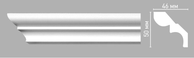 Плинтус потолочный гладкий Decomaster 96669 (50x46x2400 мм)