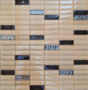 Мозаика Pixmosaic Glass Микс Молочный 1.5x4.8 30x30 МС 1085