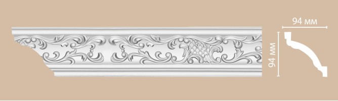 Плинтус потолочный с рисунком Decomaster 95292 (94x94x2400 мм)