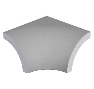 Pool Tile Radial External Corner Grey Anti-Slip