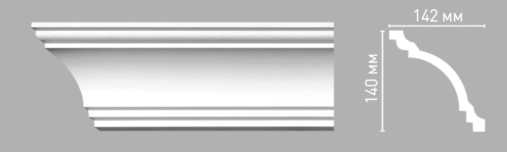 Плинтус потолочный гладкий Decomaster 96275/20 (140x142x2400 мм)