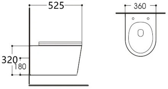 Унитаз подвесной Акватек Вега 36x52.5x32 AQ1905-00