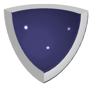Pool Tile Radial Internal Corner Dark Blue Smooth