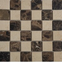 Мозаика Pixmosaic Glass Шахматка Коричневая 4.8x4.8 30x30 P55