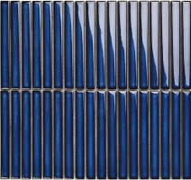 Мозаика Porcelain Mosaic Strip Синий Глянцевый 1.5x14.5 29.4x31.3 Y15FW05
