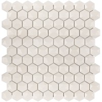 Стеклянная мозаика Vidrepur Hexagon Matt 904d White 31.7x30.7