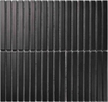 Мозаика Porcelain Mosaic Strip Черный Матовый 1.5x14.5 29.4x31.3 Y15F808