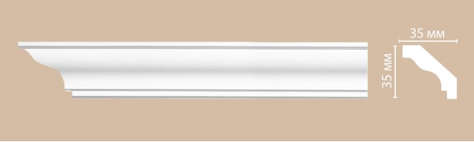 Плинтус потолочный гладкий Decomaster 96230F гибкий (35x35x2400 мм)