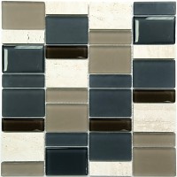 Мозаика NSmosaic Exclusive Series стекло 1.5, 2.3, 4.8x9.8 29.8x29.8 S-838