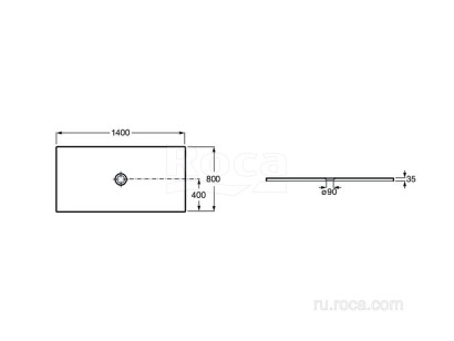 Душевой поддон Roca Cratos 140x80x3.5 3740L4660