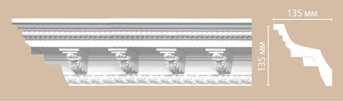 Плинтус потолочный с рисунком Decomaster 95308 (135x135x2400 мм)