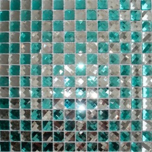 Мозаика Pixmosaic Glass Шахматка Бирюзовая 2x2 30.4x30.4 F2x7