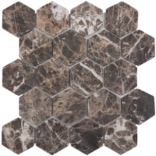 Мозаика Starmosaic Hex Hexagon Dark Emperador Tumbled 28.2x26