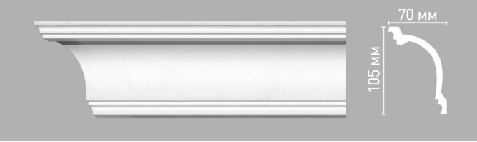 Плинтус потолочный гладкий Decomaster 96263/45 (105x70x2400 мм)