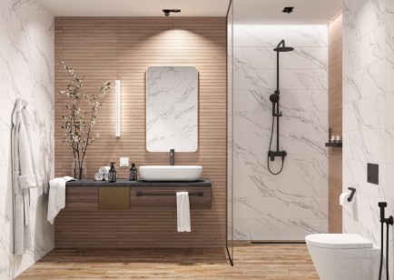 Плитка Global Tile Eco Wood Бежевая 25x60 настенная 10100001343