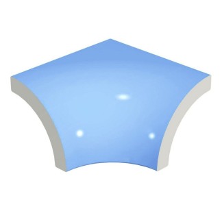 Pool Tile Radial Internal Corner Blue Smooth
