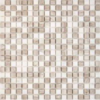 Мозаика Pixmosaic Каменная мозаика из мрамора White Wooden Dolomiti Bianco на сетке 30.5x30.5 PIX280