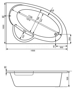 Ванна Santek Sri Lanka 150x100x52 1WH302394