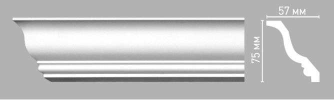Плинтус потолочный гладкий Decomaster 96211/65 (75x57x2400 мм)
