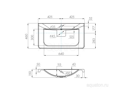 Раковина Акватон Шерилл 46x85x15 1A71443KSH010