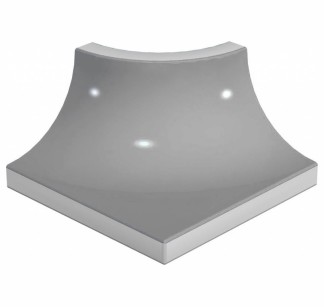 Pool Tile Radial External Corner Grey Smooth