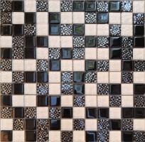 Мозаика Pixmosaic Glass Черно-белая 2.3х2.3 30х30 МС 2251