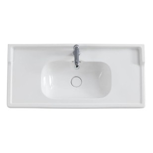 Керамическая раковина чаша в центре Cezares Giubileo 100x8x46 Bianco Lucido CZR-ELT-100-LVB
