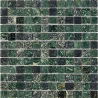 Мозаика Pixmosaic Каменная мозаика из мрамора Spider Green на сетке 30.5x30.5 PIX215