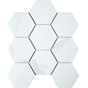Мозаика Starmosaic Geometry Hexagon Big Carrara Matt 29.5x25.6