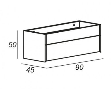 База под раковину Cezares Space 90x45x50 Bianco Rock 55030