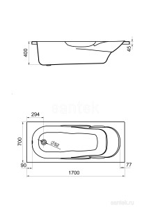 Ванна Santek Casablanca 150x70x39 1WH501530