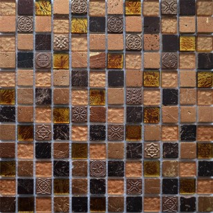Мозаика Pixmosaic Камень и стекло Комбинированная 2.3x2.3 30x30 KG2301