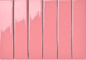 Мозаика Porcelain Mosaic Strip Розовая глянцевая 4.5x19.5 19.5x28.8 Y45P343