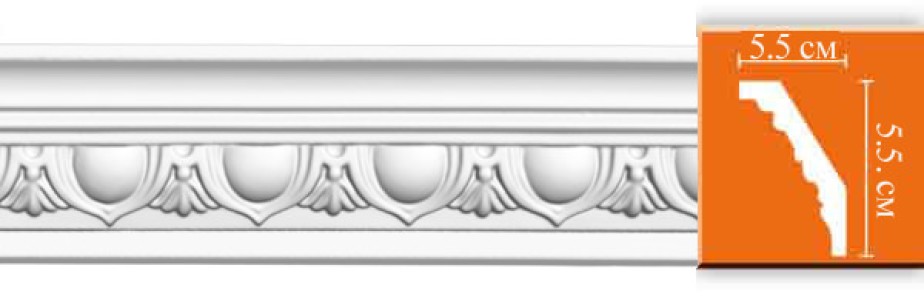 Плинтус потолочный с рисунком Decomaster DT13 (55x55x2400 мм)