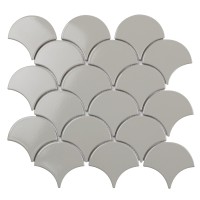 Мозаика Starmosaic Shapes Fan Light Grey Glossy 29.3x27.4