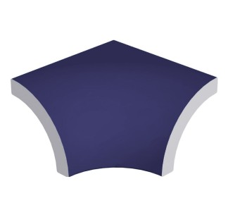 Pool Tile Radial Internal Corner Dark Blue Anti-Slip