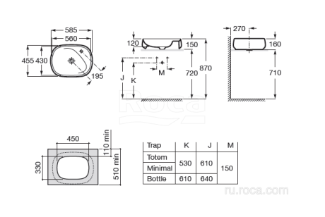 Раковина Roca Beyond 3270B8640