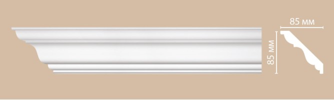Плинтус потолочный гладкий Decomaster 96406 (85x85x2400 мм)