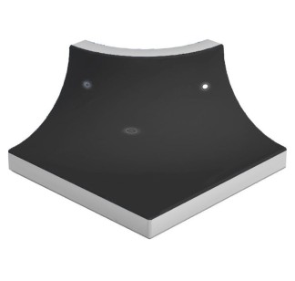 Pool Tile Radial External Corner Black Smooth