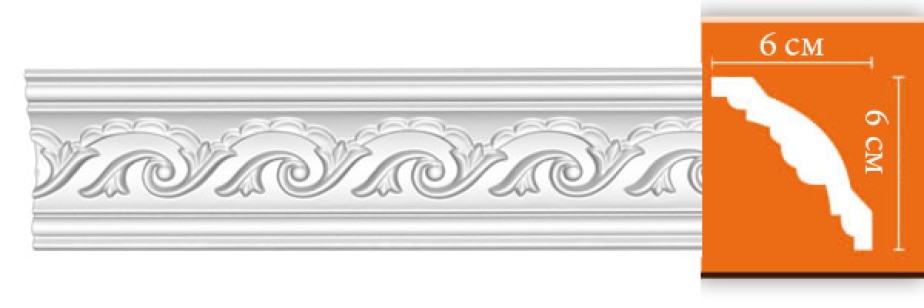 Плинтус потолочный с рисунком Decomaster 95610 (60x60x2400 мм)