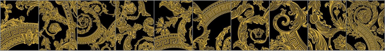 Декор Versace Alphabet Mix Decori Nero-Oro-Mix 14.5x19.4 48932