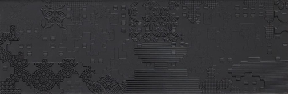 Керамогранит Mutina Bas Relief Patchwork Relief Nero Matt 18x54 PUBP02