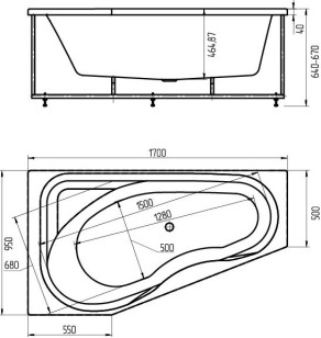 Ванна Акватек Медея 95x170x67 MED180-0000037