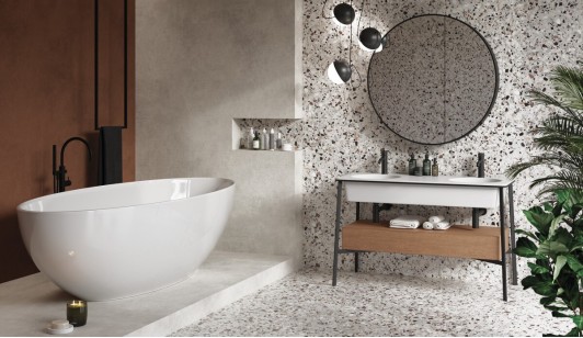 Керамогранит ProGRES Ceramica Evia Terrazzo Серый Глазурованный Матовый 60x60 NR0373